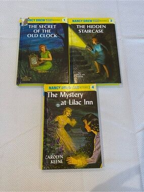 Nancy Dress Mystery Stories Vintage Book Set of 3 - Yellow/Blue Covers